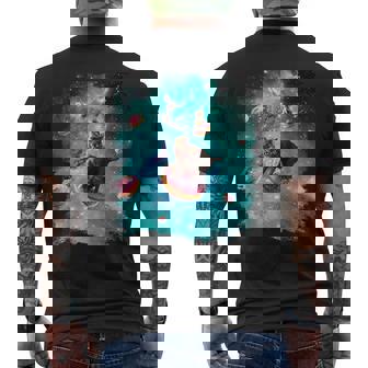 宇宙猫 ドーナツに乗るドーナツ 銀河猫 メンズTシャツ バックプリント - Kawaiitshirt