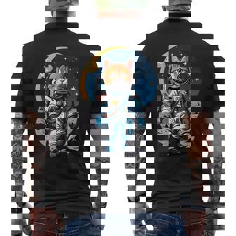 宇宙飛行士 02 宇宙飛行士 猫 メンズTシャツ バックプリント - Kawaiitshirt