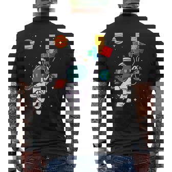 宇宙飛行士とレゴバルーンの冒険 メンズTシャツ バックプリント - Kawaiitshirt