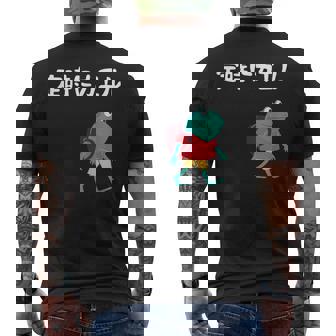 定時にカエル カエル ジョーク オヤジギャグ ダジャレ おもしろ ネタ メンズTシャツ バックプリント - Kawaiitshirt