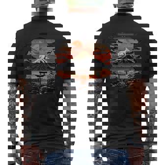 富士山アート メンズTシャツ バックプリント - Kawaiitshirt