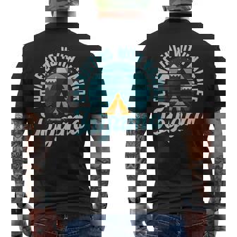 富山市日本自然とつながる 富山 お土産 扇子 メンズTシャツ バックプリント - Kawaiitshirt