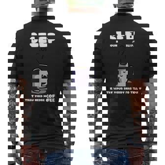 寝るマグカップ メンズTシャツ バックプリント - Kawaiitshirt