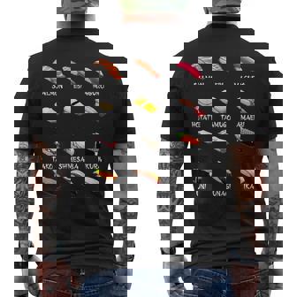 寿司料理日本料理カワイイギフト メンズTシャツ バックプリント - Kawaiitshirt