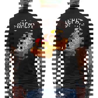 寿司猫 まぐろ 酒たまご メンズTシャツ バックプリント - Kawaiitshirt