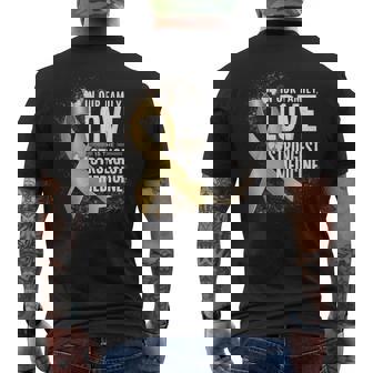 小児がん啓発 最強の薬 ゴールドリボン メンズTシャツ バックプリント - Kawaiitshirt