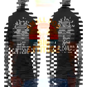 小型犬 大きな態度 レトロ 犬 品種 チワワ メンズTシャツ バックプリント - Kawaiitshirt