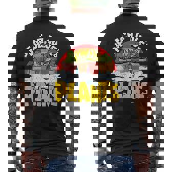 平和 愛&植物 レトロ レインボー 多肉植物 植物庭師 メンズTシャツ バックプリント - Kawaiitshirt