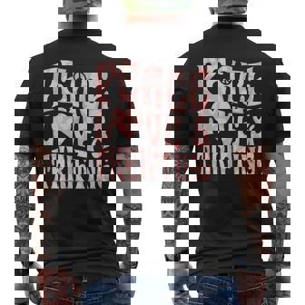 平和の愛と倹約心と平和のシンボル。 メンズTシャツ バックプリント - Kawaiitshirt