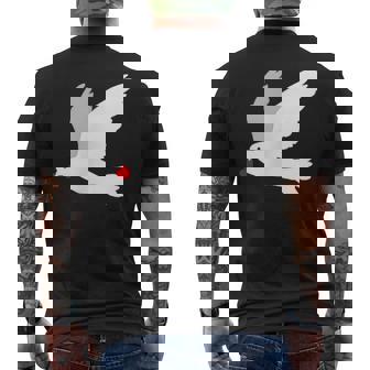 平和への愛を込めた白い鳩 メンズTシャツ バックプリント - Kawaiitshirt