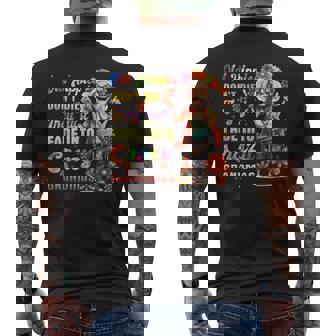 年老いたヒッピーは死なない、ただ狂ったおばあちゃんに消えていくだけ メンズTシャツ バックプリント - Kawaiitshirt