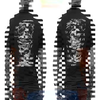 幸せなポーズでかわいいバーニーズマウンテンドッグ メンズTシャツ バックプリント - Kawaiitshirt