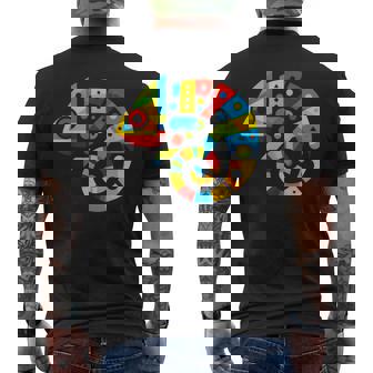 幾何学的ミニマリズム イラスト カメレオン 爬虫類 メンズTシャツ バックプリント - Kawaiitshirt