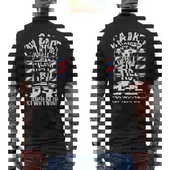 床屋疲れたらやめちゃくちゃおもしろい美容師 メンズTシャツ バックプリント - Kawaiitshirt