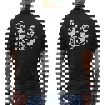 座って歩く 車いす ユーモア ジョーク 障害者 車いす メンズTシャツ バックプリント - Kawaiitshirt