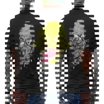 怖いゾンビtシャツハロウィンボーイズキッズフェイスゾンビ メンズTシャツ バックプリント - Kawaiitshirt