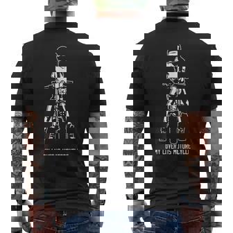 恋人はオートバイ スクランブラー カフェレーサー クラシックバイク ネイキッドバイク メンズTシャツ バックプリント - Kawaiitshirt