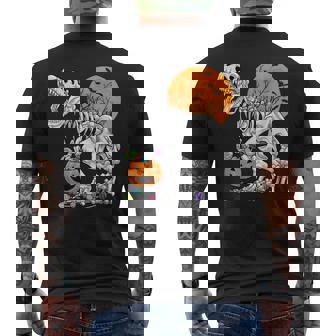 恐竜 T-Rex スケルトン 古代 科医 恐竜 怖い ハロウィン メンズTシャツ バックプリント - Kawaiitshirt