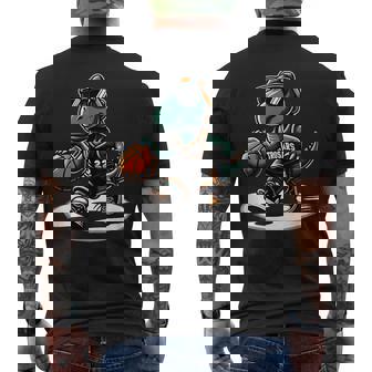 恐竜 バスケットボール T-Rex スポーツプレーヤー コーチ 面白い 男の子向け メンズTシャツ バックプリント - Kawaiitshirt