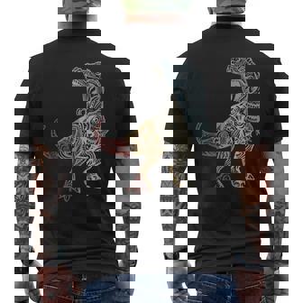 恐竜 レトロスタイル ビンテージ メンズTシャツ バックプリント - Kawaiitshirt