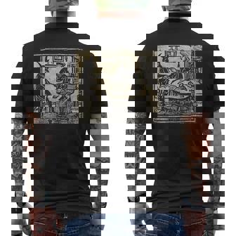 悪魔 オカルト 鬼 召喚 ゴス ホラー 美的 ウッドカット メンズTシャツ バックプリント - Kawaiitshirt