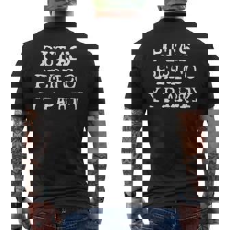 愉快なスペインの飲酒 男性用 引用句 Putas Perico Y Party メンズTシャツ バックプリント - Kawaiitshirt