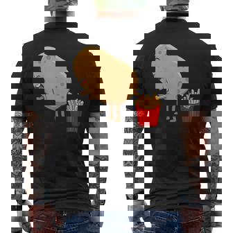 愉快なフライドポテト食べ物デザイン 男女兼用 メンズTシャツ バックプリント - Kawaiitshirt