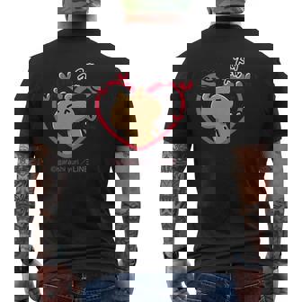 愛しすぎて大好きすぎる。 ペアデザイン くま メンズTシャツ バックプリント - Kawaiitshirt