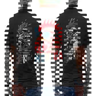 愛国心が強いチキンメリカ アメリカ国旗 鶏好き 7月4日 メンズTシャツ バックプリント - Kawaiitshirt