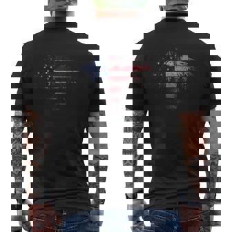 愛国的なアメリカンイーグルフラッグ メンズTシャツ バックプリント - Kawaiitshirt