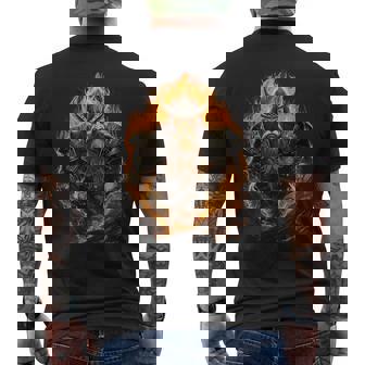 戦いの最中の獰猛なヴァイキング戦士 メンズTシャツ バックプリント - Kawaiitshirt