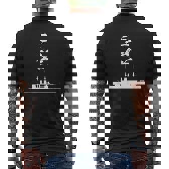 戦艦【三笠】軍艦 シルエット 日本 大日本帝国 海軍 帝国海軍 船 面白い ネタ 文字入り おもしろ ウケ狙い メンズTシャツ バックプリント - Kawaiitshirt