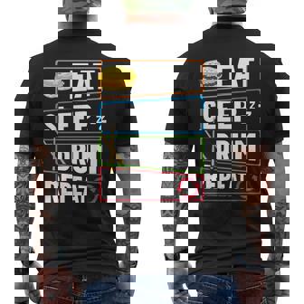 打楽器 ドラム 音楽 ドラマー ミュージシャン プレイヤー メンズTシャツ バックプリント - Kawaiitshirt