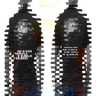 抹茶過ぎてラテ好きの抹茶 日本茶ラテ メンズTシャツ バックプリント - Kawaiitshirt