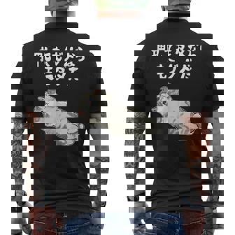 押してもダメならもうダメだ ネタ ことわざ 格言 慣用句 ジョーク ギャグ ダジャレ ツッコミ 猫 おもしろ メンズTシャツ バックプリント - Kawaiitshirt