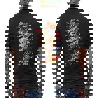 抽象的 カラフルである 花 女 芸術 顔 メンズTシャツ バックプリント - Kawaiitshirt