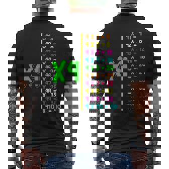 掛け算表4 小学生 算数の日 キッズ 男の子 メンズTシャツ バックプリント - Kawaiitshirt
