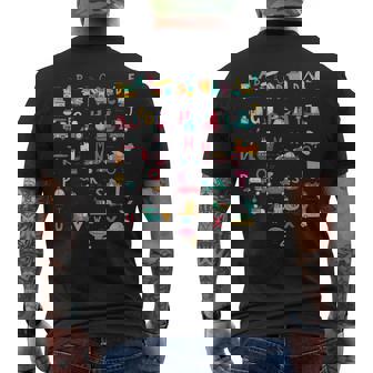 救急車掘削機ヘリコプタートラック車両abc幼児 メンズTシャツ バックプリント - Kawaiitshirt