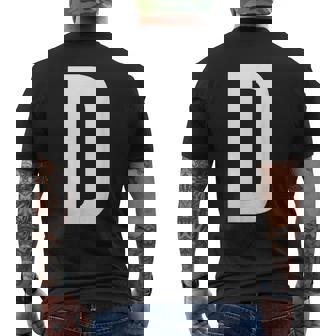 文字d アルファベットモノグラム イニシャル。 メンズTシャツ バックプリント - Kawaiitshirt