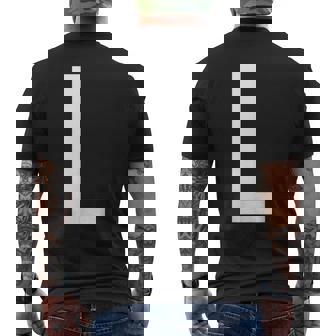 文字l アルファベットモノグラム イニシャル メンズTシャツ バックプリント - Kawaiitshirt