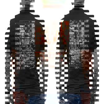 日本 大阪 ヴェイパーウェイヴ 日本語 レトロ な雰囲気 美学 メンズTシャツ バックプリント - Kawaiitshirt