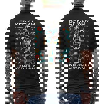 日本のけん玉 花柄 グレートウェーブ けん玉 メンズTシャツ バックプリント - Kawaiitshirt