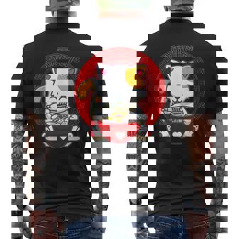 日本のカワイイ アニメ 猫 麺丼 猫 ラーメンを食べる メンズTシャツ バックプリント - Kawaiitshirt