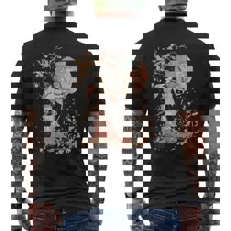 日本の伝統的な弓道アーチェリーアート桜のデザイン。 メンズTシャツ バックプリント - Kawaiitshirt