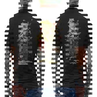 日本の侍カエル メンズTシャツ バックプリント - Kawaiitshirt