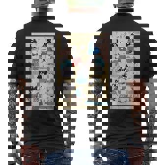 日本の猫 歌川国芳 流行猫の曲鞠 ヴィンテージ浮世絵 芸術の美的 日本の伝統美術 メンズTシャツ バックプリント - Kawaiitshirt