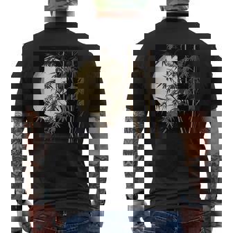 日本の竹と月 長袖tシャツ メンズTシャツ バックプリント - Kawaiitshirt