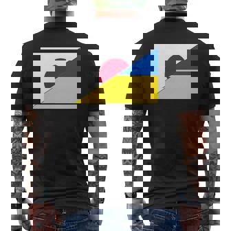 日本ウクライナ国旗日本語ウクライナサポートスタンド付き メンズTシャツ バックプリント - Kawaiitshirt