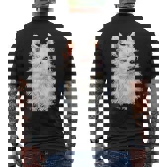 日本スピッツ 犬 グラフィック ペット イラスト 日本スピッツ メンズTシャツ バックプリント - Kawaiitshirt