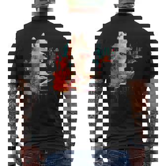 日本スピッツ 犬 モチーフ ペット 幾何学 日本スピッツ メンズTシャツ バックプリント - Kawaiitshirt